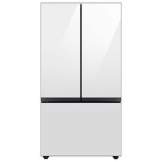 a white refrigerator freezer sitting on top of a counter