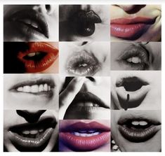 multiple images of different lips and mouths