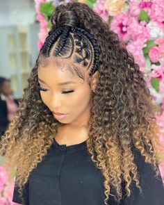 Bday Hair, Boho Braided Hairstyles, Weave Ponytail Hairstyles, Tail Hair, African Hair Braiding Styles, Protective Hairstyles Braids, Cool Braid Hairstyles, Hair Ponytail Styles