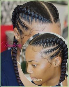 ~Pin: @lov3r4fashi0n💥 Five Minute Hairstyles, Feed In Braid, Two Braids, Makijaż Smokey Eye, Girls Hairstyles Braids, Braids With Weave, Braids For Kids, Natural Hair Braids, Cornrows Braids