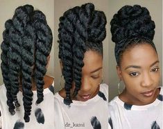 40 Two Strand Twists Hairstyles on Natural Hair With Full Guide | Coils and Glory Natural Updo, Prom Hair Updo, Bun Styles, Beautiful Natural Hair, Pelo Afro, Protective Style, Natural Hair Styles Easy