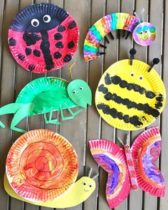 paper plate crafts for kids that look like bugs and caterpillars