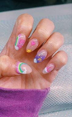 Nagellack Trends, Colorful Nail, Almond Nails Designs, Really Cute Nails, Kawaii Nails, Short Acrylic Nails Designs, Fire Nails, Funky Nails