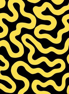 a black and yellow background with wavy lines