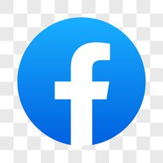 a blue and white facebook logo with the letter f in it's center, on a transparent background