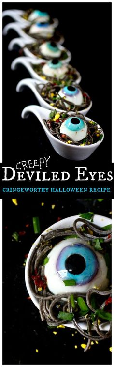 the cover of creepy deviled eyes, with an evil eye on it's side