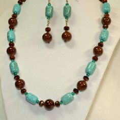 Handmade Beaded Necklace. Beautiful Turquoise Colored Howalite & Faceted Tiger Eye. Sterling Silver Spring Ring Clasp, Adjustable 19-21." Earrings Are On Sterling Silver Shepard Hooks & Have 2.5" Drop. This Is A Beautiful Fashion Statement Set. This Necklace Is Nwot...Handmade By Me With High Quality Materials, Never Mass Made, Not Costume Jewelry. Bundle To Save. Reasonable Offers Welcome. Rl20523.89 Beaded Agate Necklace, Acrylic Nails Almond Shape, 2024 Jewelry, Handmade Beaded Necklace, Necklaces Set, Tiger Eye Jewelry, Turquoise Bead Necklaces, Almond Shape, Handmade Beaded Necklaces