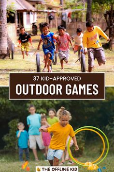 kids playing with outdoor games in the park