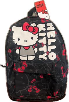 Grey Hello Kitty, Sanrio Backpack, Black Hello Kitty, White Hello Kitty, Sanrio Bags, Hello Kitty Backpack, 90s Bag, Kitty Backpack, Sanrio Bag