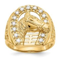 Horseshoe ring with horse head set with diamonds in 14kt yellow gold Mens Fashion Rings, Horse Ring, Rings Mens, Horseshoe Ring, Mens Rings Fashion, Yellow Rings, Lucky Horseshoe, Gold Rings Fashion, Fashion Ring