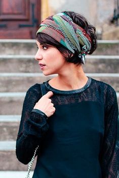 Scarf Updo, Style Girlfriend, Short Haircut