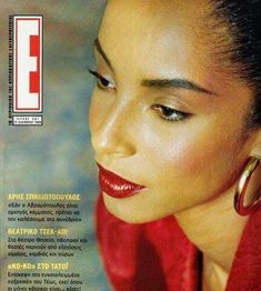 a magazine cover with a woman wearing large hoop earrings