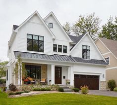 a large white house with lots of windows