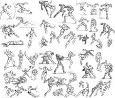 a bunch of different poses and gestures for people to draw