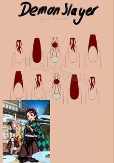 Nail Drawing, Anime Nails, Really Cute Nails, Nails Desing, Pretty Acrylic Nails, Dope Nails, Easy Nail Art, Anime Inspired