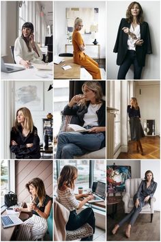 many different pictures of women in business attire