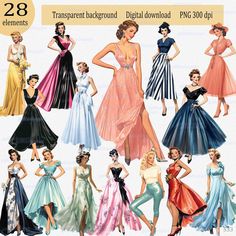 1950s Formal Fashion, Retro Glamour Dress To Impress, Fashion Png, 1950s Fashion Women, Vintage Evening Gowns, 1950s Fashion Dresses, Boutique Inspiration, 1950 Fashion, 1950s Outfits