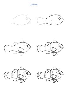 how to draw cartoon fish step by step for kids and beginners with easy instructions