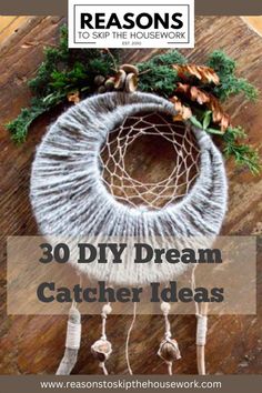 an image of a dream catcher wrapped in yarn and some leaves on a wooden wall. Pagan Dream Catcher, How To Make A Dream Catcher Diy Easy, Crochet Dream Catcher Pattern Free Easy, How To Make A Dreamcatcher, How To Make Dream Catchers, How To Make A Dream Catcher, Dream Catcher Patterns Step By Step, Cottagecore Diy Crafts, Craft Knots