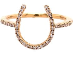 This Horseshoe Diamond Ring by Ruchi New York is the perfect statement piece for any woman looking to add a touch of elegance to their outfit. The horseshoe design of the ring is both unique and eye-catching, making it a perfect gift for someone special or a treat for yourself. The brilliant cut diamonds totaling 0.17 carats are set in 18k yellow gold, which gives the ring a warm and inviting tone. The diamonds are carefully selected for their quality and brilliance, ensuring that they will catc Elegant Horseshoe Rings For Gifts, Elegant Gold Horseshoe Rings, Horseshoe Design, Horseshoe Jewelry, Horseshoe Ring, Woman Looking, The Ring, Brilliant Cut Diamond, Diamond Rings