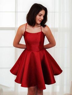 Our homecoming dresses are expertly tailored by skilled artisans to make you feel truly unique. You'll have the luxury of selecting from a stunning array of over 30 captivating colors. We offer sizes ranging from regular sizes 0 to 16 and plus sizes 14W to 26W, ensuring the ideal fit for every body type. For the utmost precision, we also provide custom sizing options. Product Details:Length:Short/Mini;Silhouette:A-line/Princess;Neckline:Halter;Fabric:Satin;Straps Sleeves:Sleeveless;Embellishment Short Satin Dress, Mini Homecoming Dresses, Satin Homecoming Dress, Red Homecoming Dresses, Satin Short, Backless Prom Dresses, Short Homecoming Dress, Short Prom Dress, Satin Prom Dress