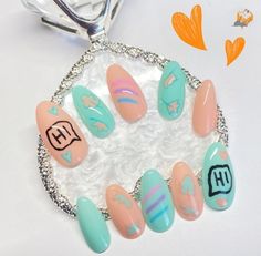 Heartstopper Nail Art Spring Nail Designs Gel, Designer Nail Designs, Easy Nails Design, Pretty Nails Design, Nails Design Natural, Design Summer Nails