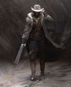 Cowboy Warforged, West Art, Western Art, Sci Fi Art