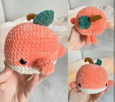 there is a crocheted stuffed animal that looks like an octopus