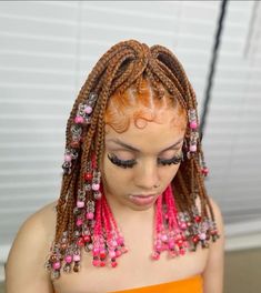 Peekaboo Braids, Knotless Braids With Beads, Braids With Beads, Knotless Braids, Long Braids, Box Braids, Her Hair, Braids, Hairstyles