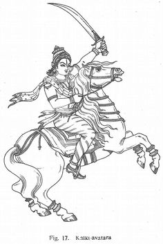 Kalki Avatar Drawing, Print Coloring Pages, Kalki Avatar, Ancient Drawings, Krishna Avatar, Temple Art, Lord Vishnu Wallpapers, Tanjore Painting, Indian Folk Art