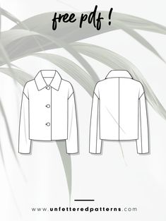 a white jacket with the text free pattern on it and an image of a palm tree