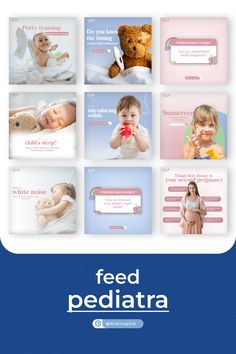 the website for feed pediatraa is displayed with images of babies and teddy bears