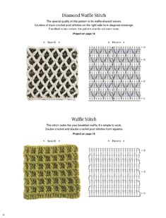 the diagram shows how to crochet with diamond weave stitchs