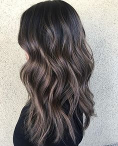 Dark Hair Ash Brown Highlights, Black To Cool Brown Balayage, Dark Neutral Balayage, Dark Brown Hair Mushroom Balayage, Dimensional Brunette Ashy Dark, Smoky Brown Balayage, Ash Brown Balayage Cool Tone, Dark Brown Hair With Ash Balayage, Natural Low Lights For Dark Hair