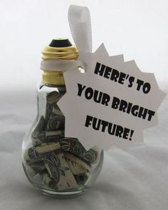 there's to your bright future sign in a jar full of money