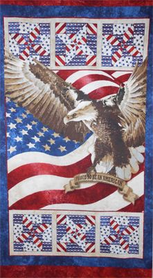 an american flag with an eagle on it