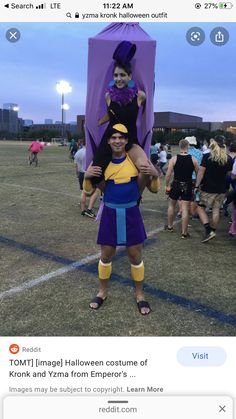 two people dressed up as characters from the animated movie x - men posing for a photo