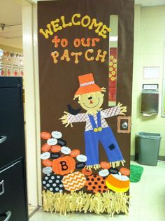 a welcome to our patch door decoration