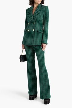 Tweed Suit Women, Style Vert, Modern Suits, Tweed Pants, Rebecca Vallance, Plaid Suit, Blazer Designs, Tweed Suits, Cute Jeans