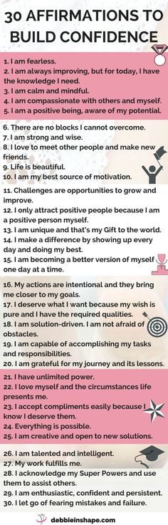 30 affirmations to build confidence and block fear. Learn how to use them on the blog! Overcome Fear, Fina Ord, Building Confidence, Mental Training, Morning Affirmations, Build Confidence, Motivation Fitness