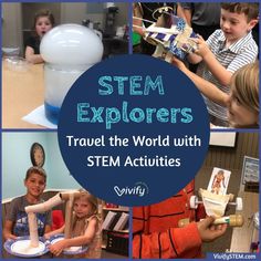 Pack your bags and take your students on a voyage of STEM challenges that incorporate the engineering design process with themed activities from countries around the world! (Perfect for Geography Awareness Week!) Space Club, Science Demonstrations, Stem Camp, Explorers Activities, Stem Elementary, Stem Programs