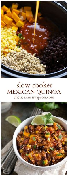 slow cooker mexican quisadilla recipe with corn and black beans in it