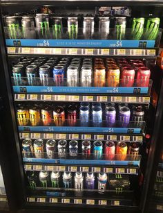 a vending machine filled with lots of drinks