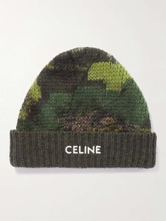 CELINE HOMME's beanie is jacquard-knitted with an abstract camouflage motif, so it'll work with relaxed hoodies and casual outerwear. It's been made in Italy from soft wool and has a ribbed brim embroidered with the label's moniker. Best Hats For Men, Cool Beanies, Black Men Street Fashion, Mens Fashion Blog, Cashmere Beanie, Gabriela Hearst, Best Mens Fashion, Mens Outfit Inspiration, Knit Hats