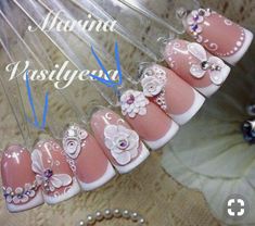 3d Acrylic Nails, 3d Nail Designs, 3d Nail Art Designs, 3d Flower Nails, Flower Nail Art, Nails Desing, Acrylic Nail Art, Bridal Nails, 3d Nail Art