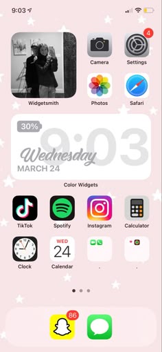 an iphone screen with icons on it and the text, wednesday march 29 written in white