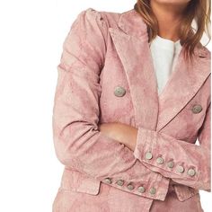 Nwt Free People James Blazer Size Xs In Medium Pink. Snakeskin Print, Notched Collar, Exaggerated Button Placket At Front, Fully Lined. Brand New With Tags! Chest 17.5 Length 24” No Trades Smoke Free Fast Shipper Feminine Fitted Blazer, Trendy Fitted Blazer With Snap Buttons, Feminine Fitted Outerwear With Buttons, Fitted Feminine Outerwear With Buttons, Feminine Fitted Blazer With Button Closure, Fitted Feminine Blazer With Button Closure, Feminine Blazer With Button Closure For Work, Feminine Spring Blazer With Buttons, Fleece Moto Jacket