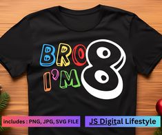 a t - shirt with the words broo'm 8pm on it next to christmas decorations