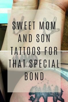 Sweet Mom and Son Tattoos for that Special Bond Mothers Love For Her Son Tattoo, Mom And 4 Kids Tattoo, Tattoo Ideas Matching With Mom, Love You Mom Tattoo, His And Her Matching Tattoos, Small I Love You Tattoo, Mom And Kids Matching Tattoos, Hug Tattoo Ideas, Matching Son And Mom Tattoos