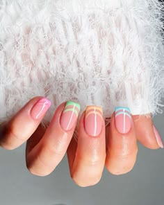 pastel french nail art deisgn, easter nails, easter nail designs, easter nail design, easter nails colors, easter nails 2021, pastel nails, easter nails color street, easter nails acrylic Easter Nail Designs, Easter Nail, Easter Nail Art, Cute Gel Nails, Her Nails, Easter Nails, Short Acrylic Nails Designs, Nails French